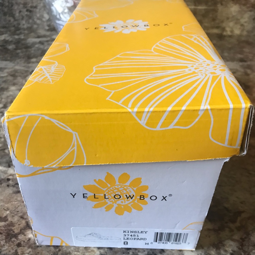 Yellow box leopard flip flops